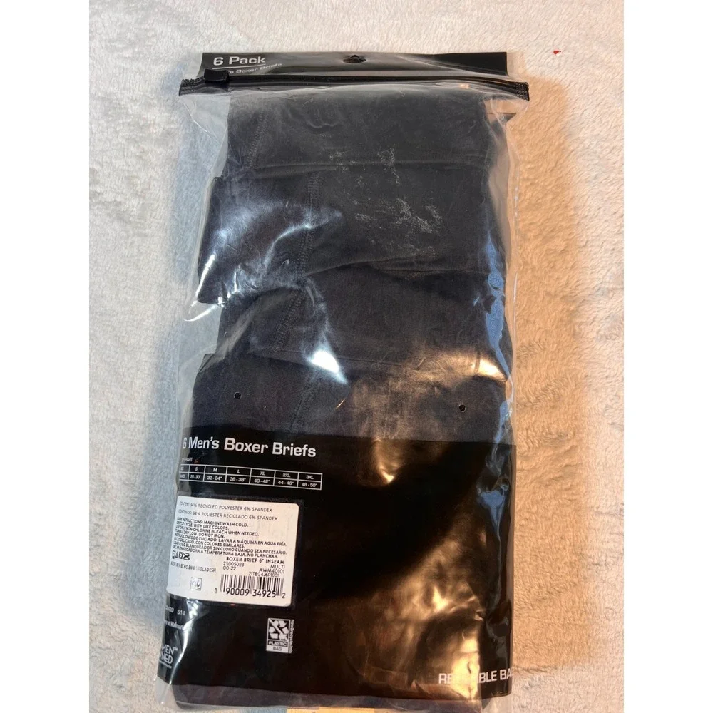 Athletic Works Men's Quick Dry Performance Stretch Boxer Briefs,‎ 6 Pack Small